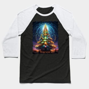 Fantastical Bright Christmas Tree Baseball T-Shirt